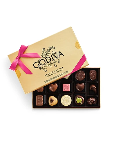 Godiva Assorted Chocolate Gold Gift Box with Azalea Ribbon