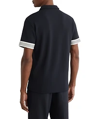 Reiss Men's Sleeve-Trim Half-Zip Polo Shirt