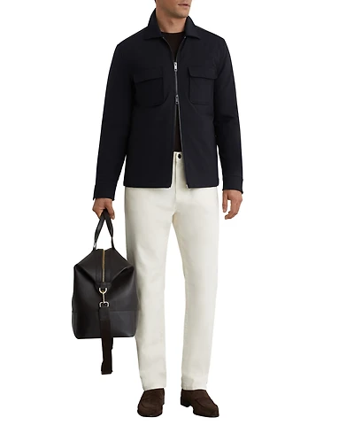 Reiss Men's Technical Quilted Zip-Front Overshirt