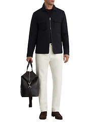 Reiss Men's Technical Quilted Zip-Front Overshirt