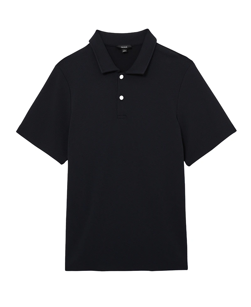 Reiss Men's Textured Half-Button Polo Shirt