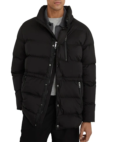 Reiss Men's Detachable-Hood Quilted Puffer Coat