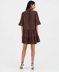 Anne Klein Women's Cotton Eyelet Tiered Swing Dress