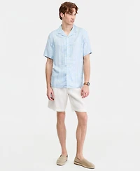 Club Room Men's Botanical Scarf Silk Ray Short Sleeve Shirt, Macy's Exclusive - Print