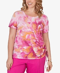 Ruby Rd. Plus Bold Watercolor Floral Knit Top