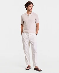 Alfani Men's Short-Sleeve Textured Collared Sweater, Macy's Exclusive
