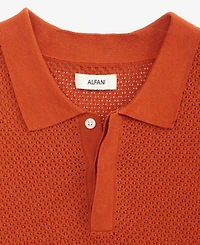 Alfani Men's Short-Sleeve Textured Collared Sweater, Macy's Exclusive