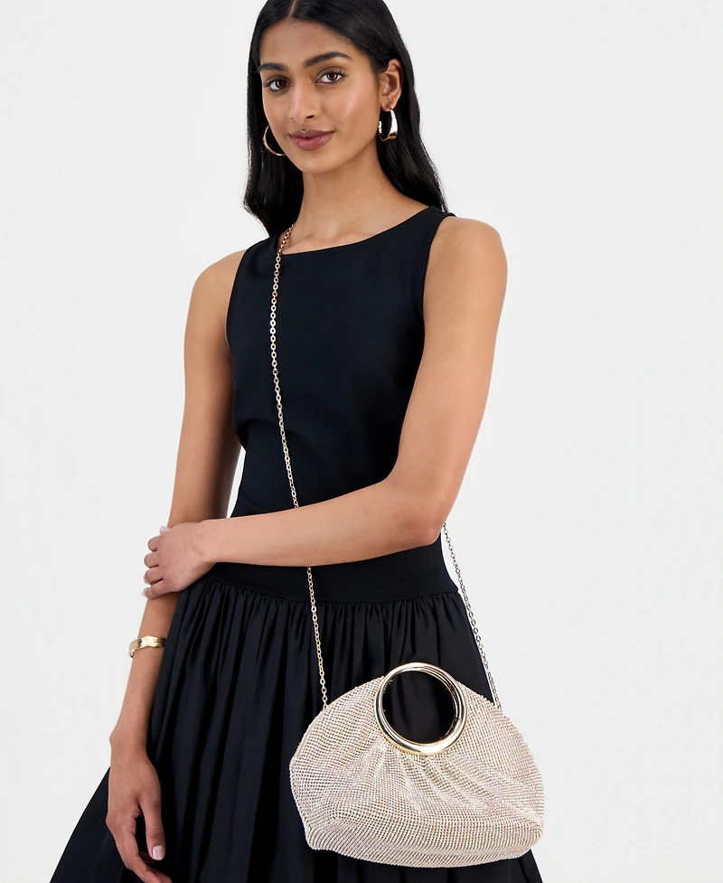 I.n.c International Concepts Ring Handle Diamond Mesh Clutch, Macy's Exclusive