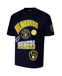Pro Standard Men's Navy Milwaukee Brewers Turn It Up Dropped Shoulder T-Shirt