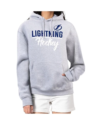 G-iii 4Her by Carl Banks Women's Heather Gray Tampa Bay Lightning Team Sport Tri-Blend Fleece Hoodie