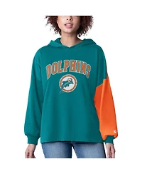 Starter Women's Aqua Miami Dolphins Power Move Long Sleeve Pullover Hoodie