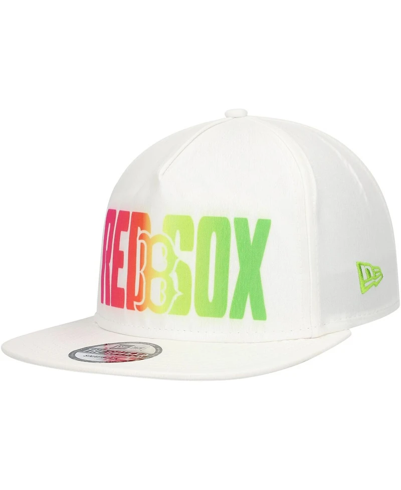 New Era Men's White Boston Red Sox Spring Spectrum Golfer Snapback Hat