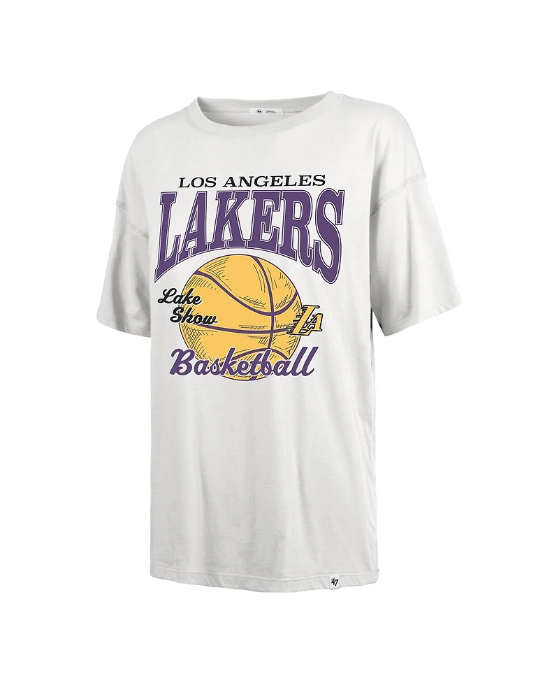 '47 Brand Women's White Los Angeles Lakers City Edition Down Court Sadie T-Shirt