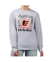 G-iii 4Her by Carl Banks Women's Heather Gray Baltimore Orioles Collage Team Graphic Fleece Pullover Hoodie