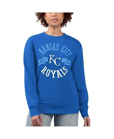 G-iii 4Her by Carl Banks Women's Royal Kansas City Royals Team Logo Fleece Pullover Sweatshirt