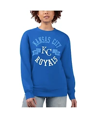 G-iii 4Her by Carl Banks Women's Royal Kansas City Royals Team Logo Fleece Pullover Sweatshirt