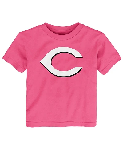 Outerstuff Toddler Pink Cincinnati Reds Primary Logo T-Shirt