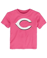 Outerstuff Toddler Pink Cincinnati Reds Primary Logo T-Shirt