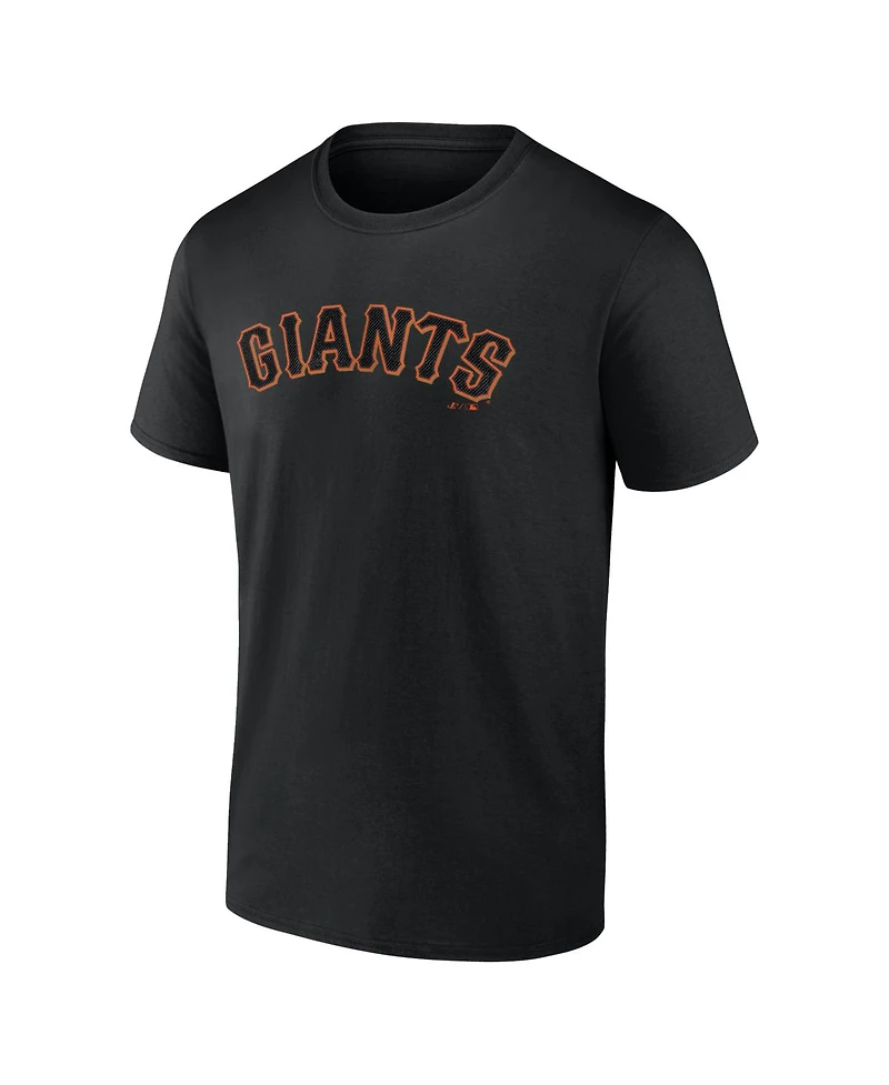 Logo Athletic Men's Black San Francisco Giants Wordmark T-Shirt