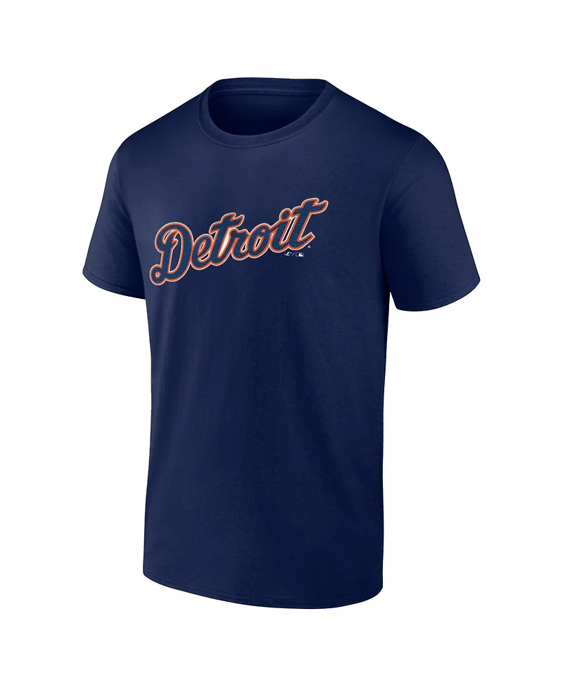 Logo Athletic Men's Navy Detroit Tigers Wordmark T-Shirt