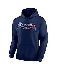 Logo Athletic Men's Navy Atlanta Braves Wordmark Hoodie