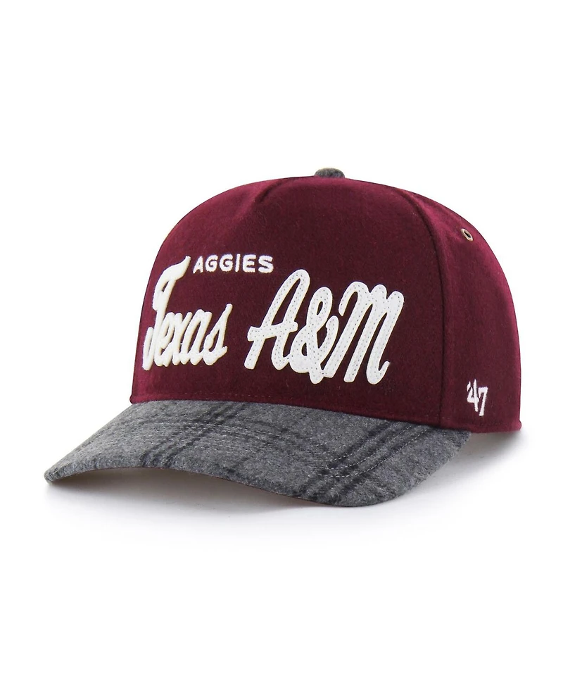 '47 Brand Men's and Women's Maroon Texas A M Aggies Windowpane Plaid Collection Hitch Adjustable Hat