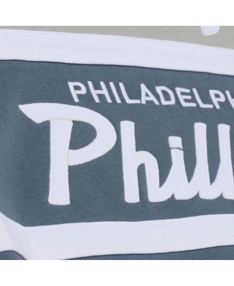 Mitchell & Ness Men's Gray Philadelphia Phillies Cooperstown Collection Thunderstorm Head Coach Hoodie