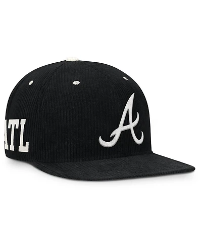 Nike Men's Black Atlanta Braves Pro Corduroy Structured Snapback Hat