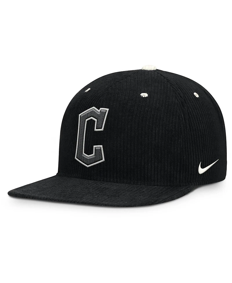 Nike Men's Black Cleveland Guardians Pro Corduroy Structured Snapback Hat