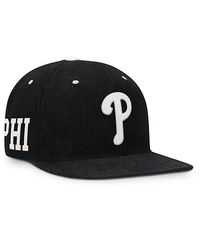 Nike Men's Black Philadelphia Phillies Pro Corduroy Structured Snapback Hat