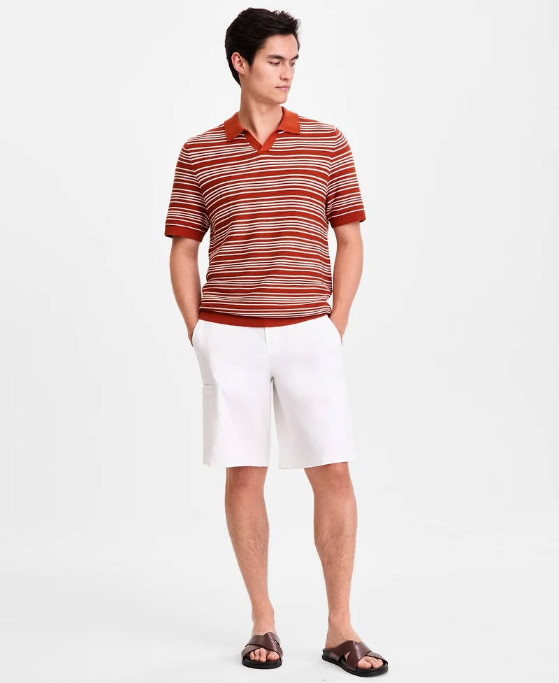 Alfani Men's Short-Sleeve Stripe Button Johnny Sweater, Macy's Exclusive
