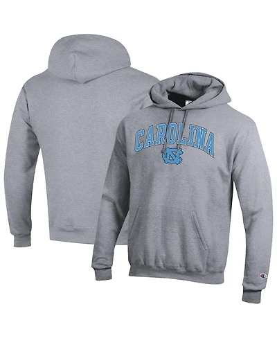 Champion Men's Champion Heather Gray North Carolina Tar Heels Arch Over Logo Pullover Hoodie