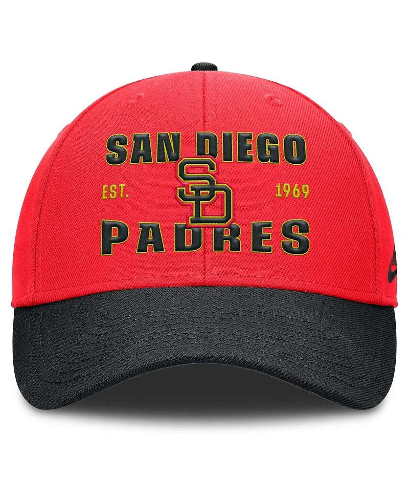 Nike Men's Crimson/Black San Diego Padres Neon 90s Rise Adjustable Hat