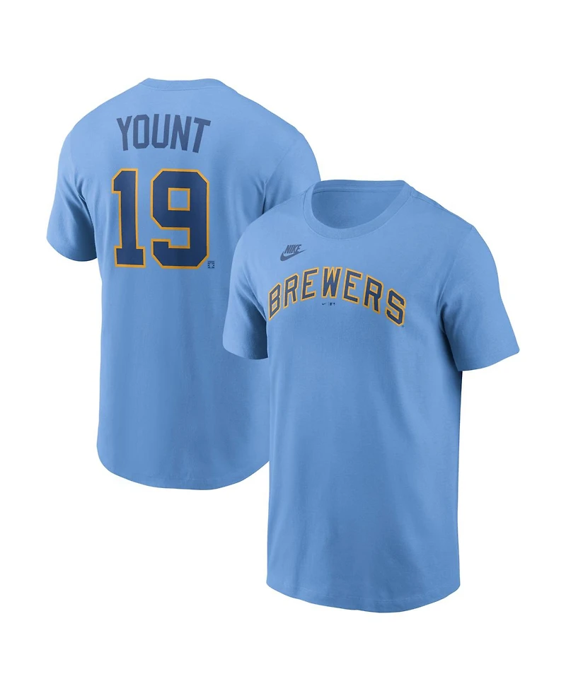 Nike Men's Robin Yount Powder Blue Milwaukee Brewers Cooperstown Collection Name Number T-Shirt
