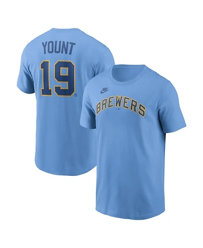 Nike Men's Robin Yount Powder Blue Milwaukee Brewers Cooperstown Collection Name Number T-Shirt