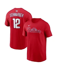 Nike Men's Kyle Schwarber Red Philadelphia Phillies Name Number T-Shirt