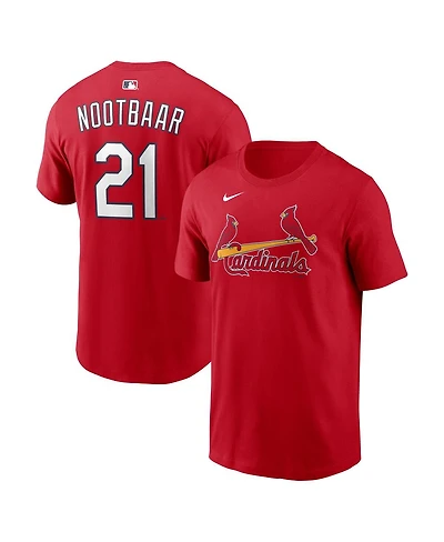 Nike Men's Lars Nootbaar Red St. Louis Cardinals Home Name Number T-Shirt
