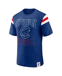Darius Rucker Collection By Fanatics Men's Royal Chicago Cubs Distressed Sleeve Stripe T-Shirt