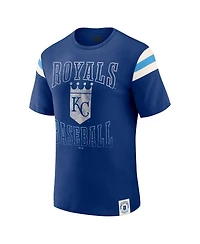 Darius Rucker Collection By Fanatics Men's Royal Kansas City Royals Distressed Sleeve Stripe T-Shirt