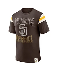 Darius Rucker Collection By Fanatics Men's Brown San Diego Padres Distressed Sleeve Stripe T-Shirt
