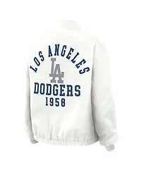 Wear by Erin Andrews Women's White Los Angeles Dodgers Full-Zip Bomber Jacket