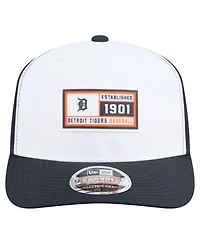 New Era Men's White/Navy Detroit Tigers Established Patch 9SEVENTY Adjustable Hat