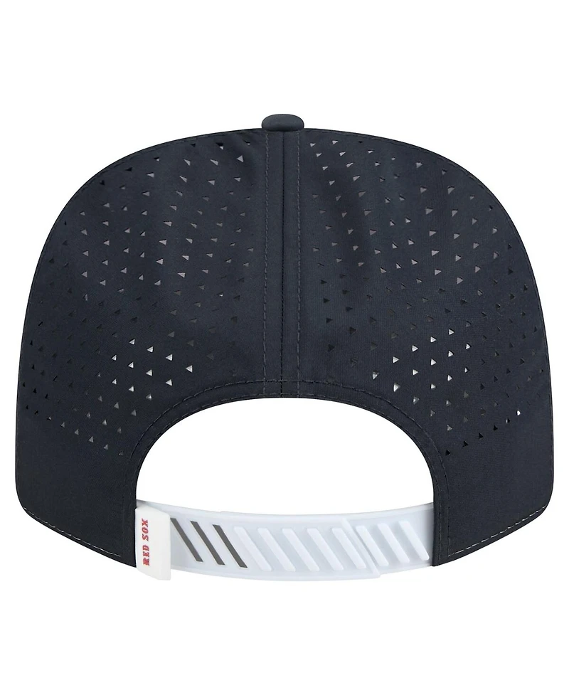 New Era Men's White/Navy Boston Red Sox Established Patch 9SEVENTY Adjustable Hat