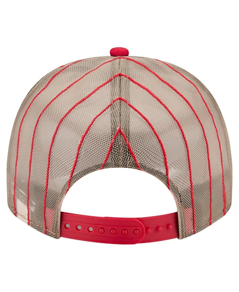 New Era Men's Red St. Louis Cardinals Vintage Arched Foam Front 9FIFTY A-Frame Adjustable Trucker Hat