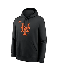 Nike Men's Black New York Mets Cooperstown Collection Logo Club Hoodie