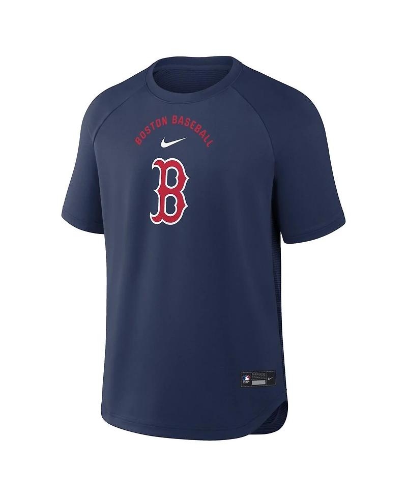 Nike Men's Navy Boston Red Sox Authentic Collection Batting Practice Pre-Game Raglan Dri-fit T -Shirt
