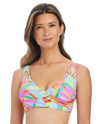 Bleu by Rod Beattie Women's Bellissimo Over-The-Shoulder Banded Swim Bikini Top