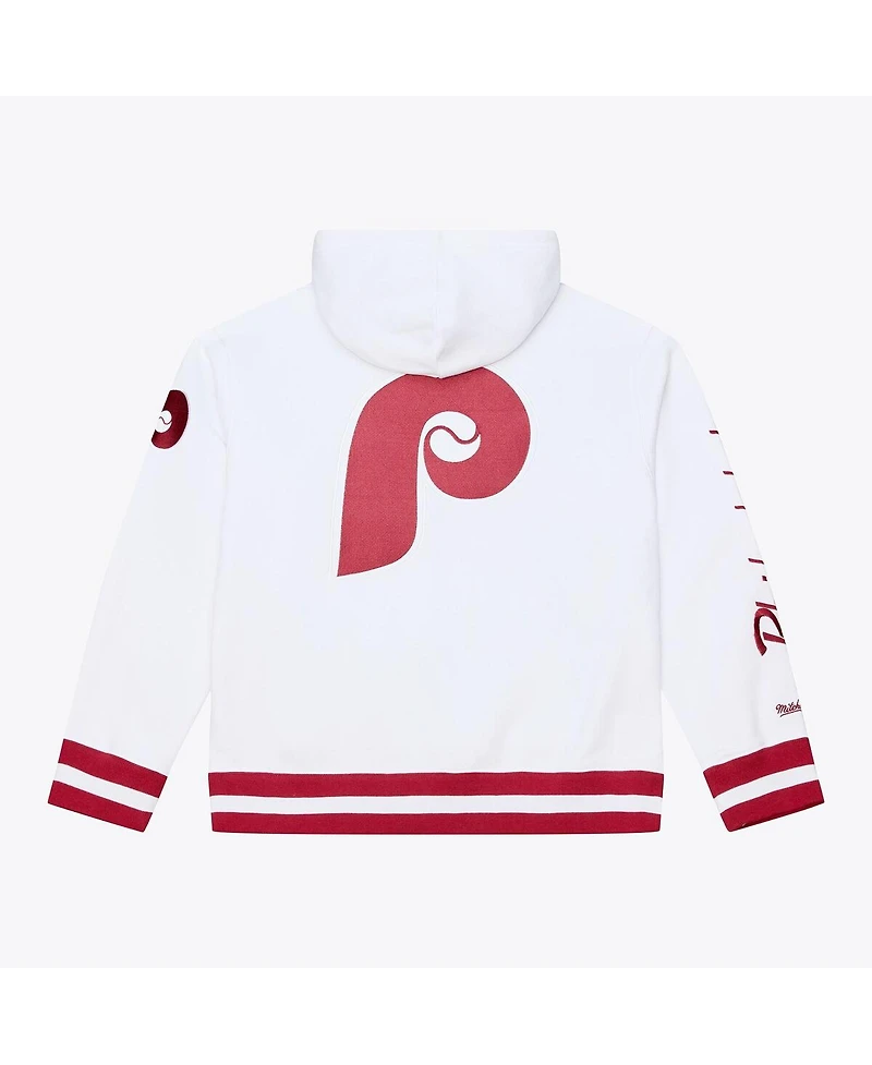 Mitchell & Ness Men's White Philadelphia Phillies Cooperstown Collection Fleece Hoodie