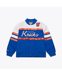 Mitchell & Ness Men's Royal New York Knicks Hardwood Classics Head Coach Lightweight Satin Full-Snap Jacket