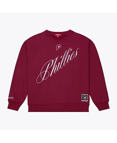 Mitchell & Ness Women's Burgundy Philadelphia Phillies Script Sweatshirt